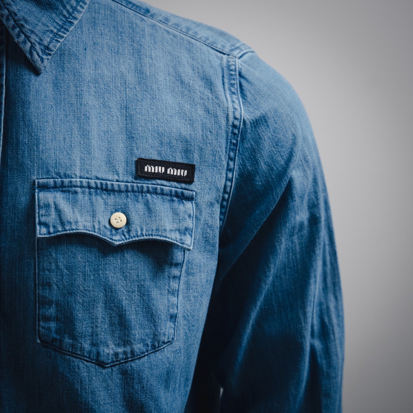 Miu Mi! Blue Denim Shirt