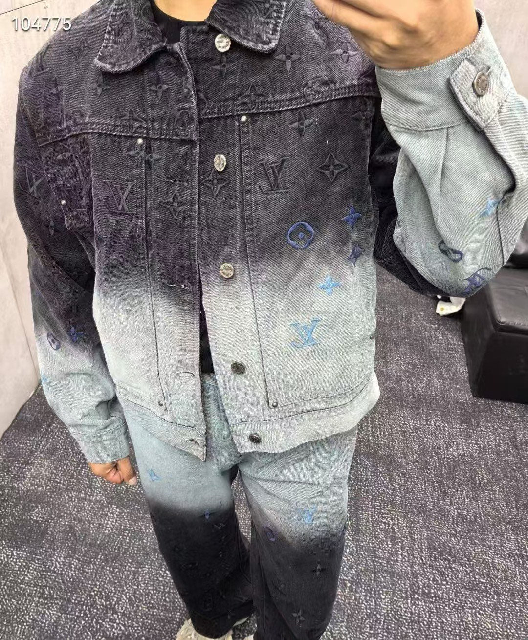 LV Embroidered Denim Pants 'Light Blue'
