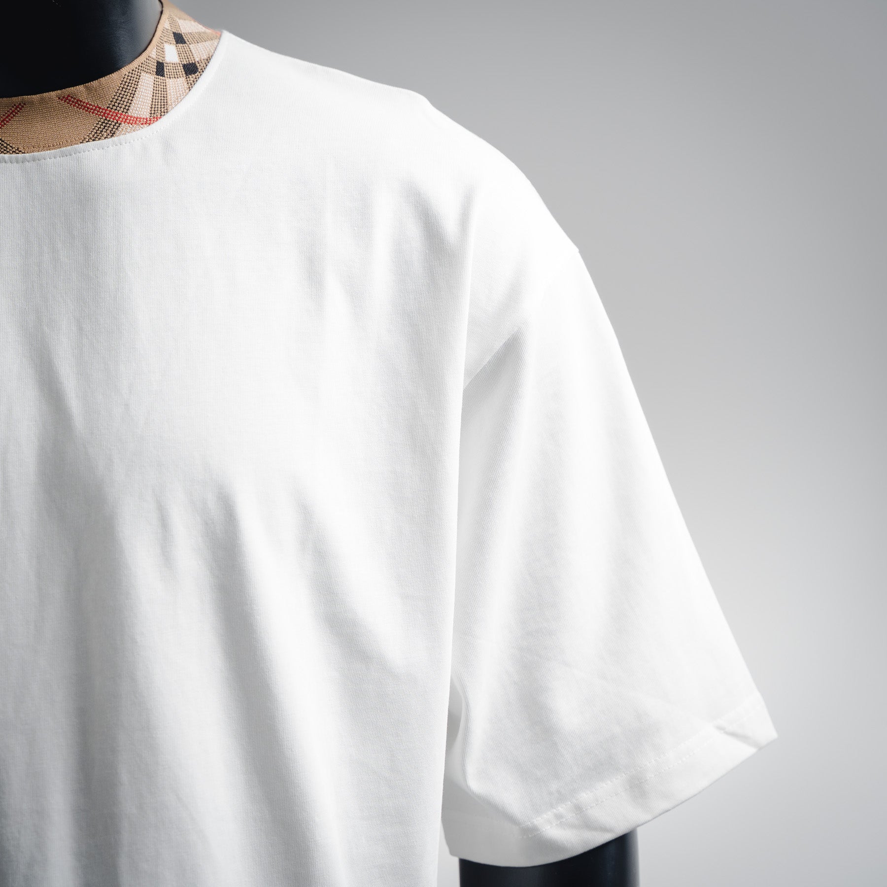 Burberry Check Trim Cotton T-shirt