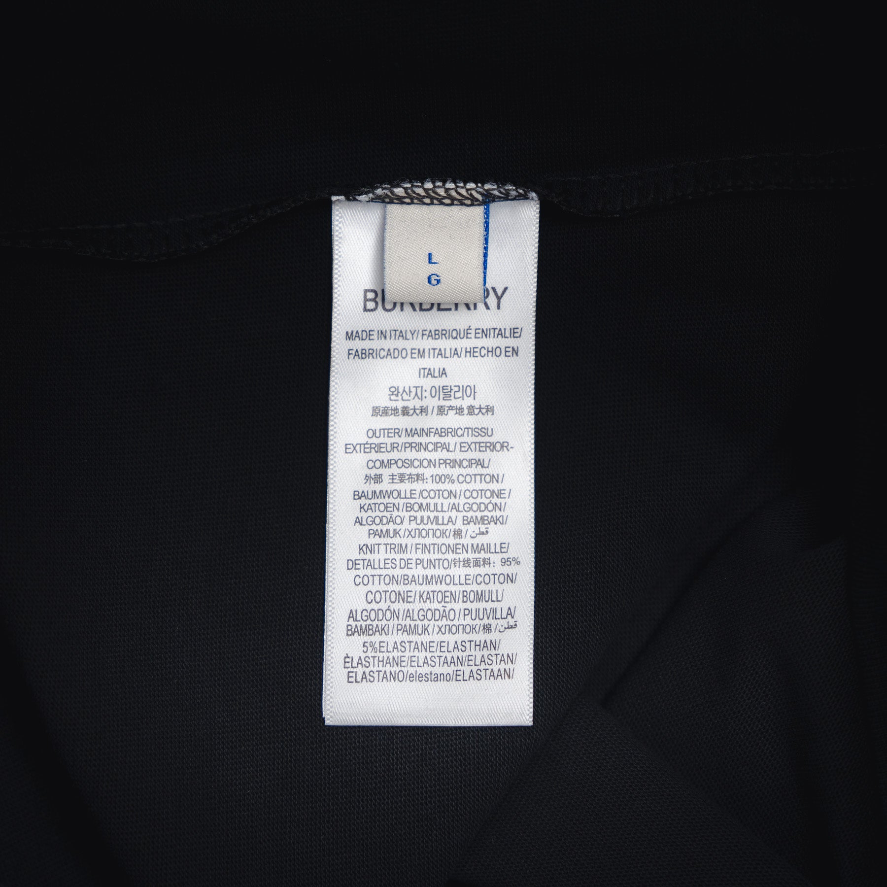 Burberry Check Trim Cotton T-shirt
