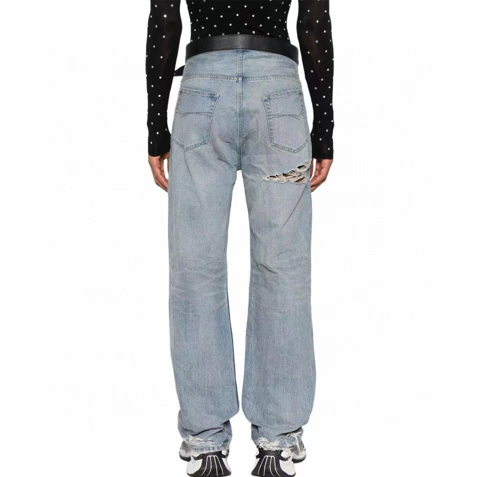 Balencia! Integrated-belt Jeans
