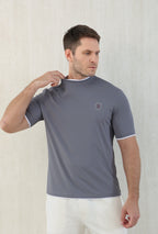 T-shirt ras du cou avec plaque logo Brunello Cucinell!