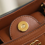 Gucc! Diana Small Tote Bag in Beige brown Leather