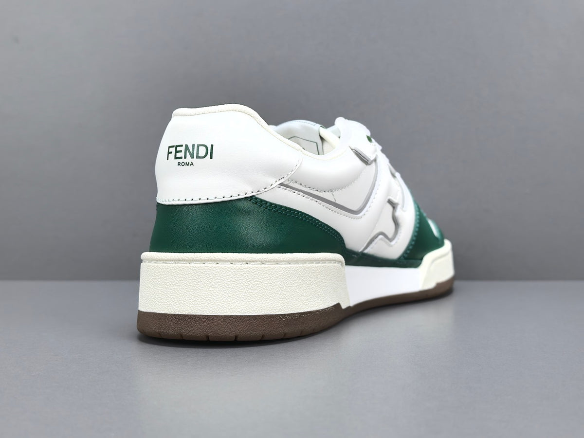 Fend! Match Sneakers FF Jacquard White Suede Fabric Low Tops