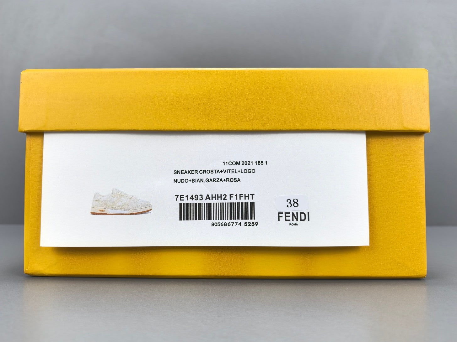 Fend! Match Sneakers FF Jacquard White Suede Fabric Low Tops