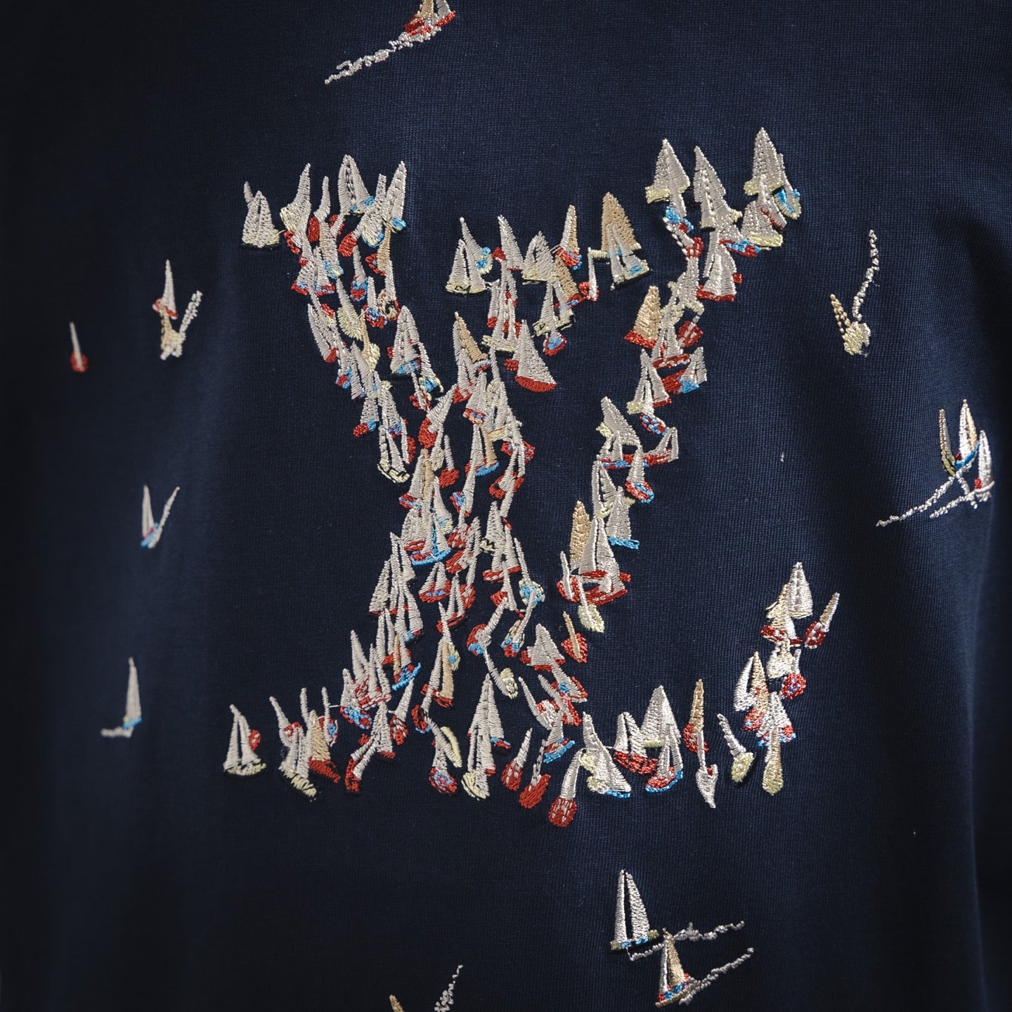LV Embroidered Cotton T-Shirt