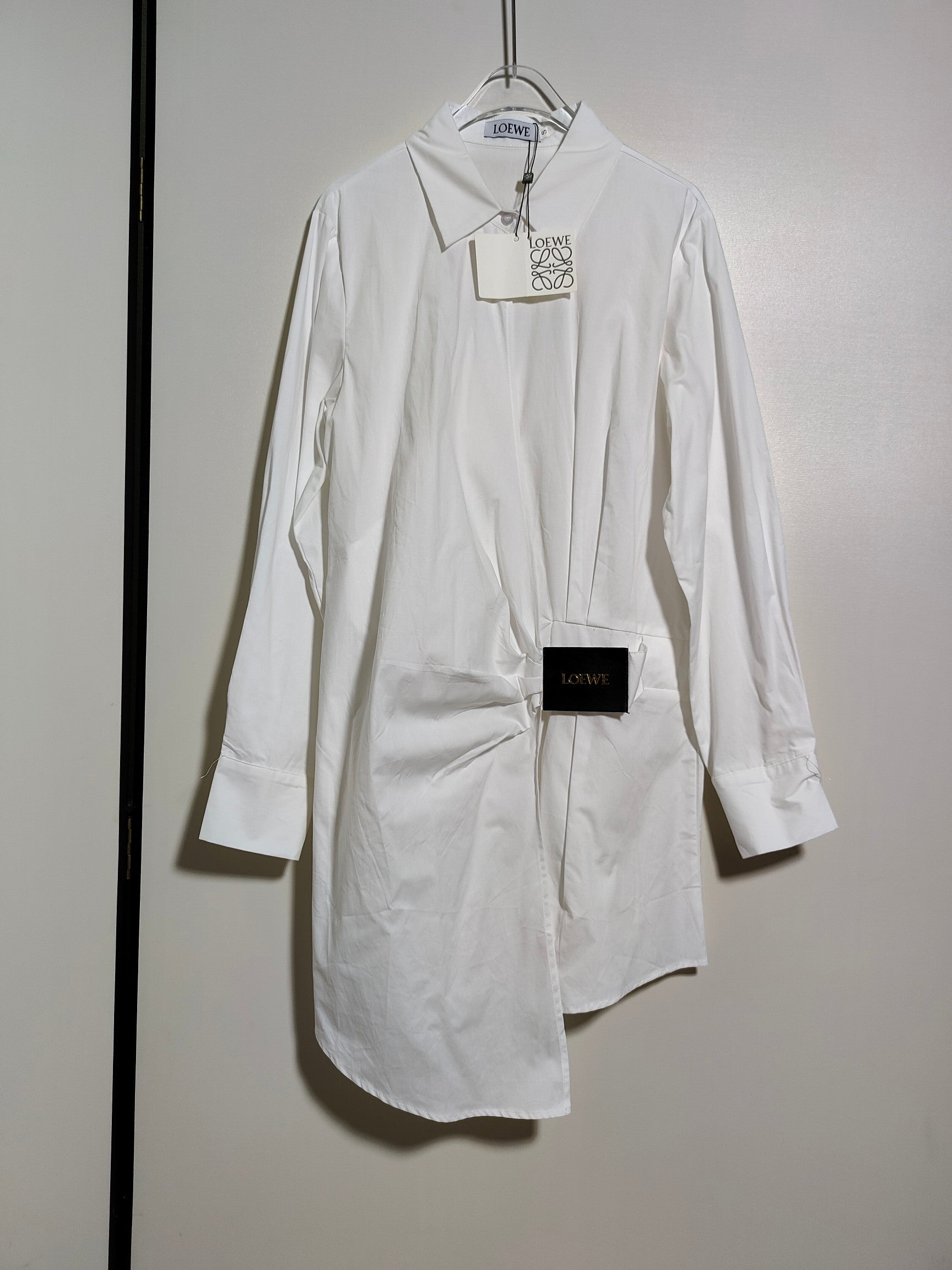 Loewe Draped Poplin Mini Shirtdress
