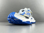 Balenciag! Cargo Round Toe Lace-Up Sneaker White & Blue