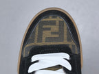 Fend! Match Sneakers Brown FF Jacquard & Black Suede Fabric Low Tops