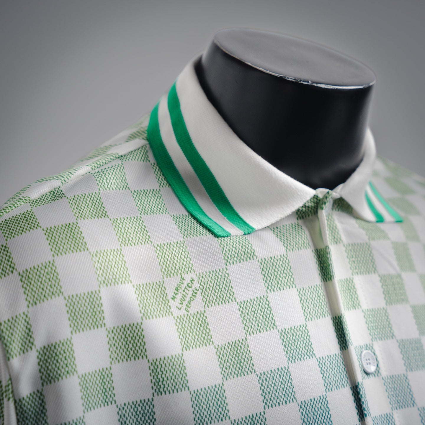LV Damier Gradient Printed Silk & cotton Polo Short-Sleeved Shirt