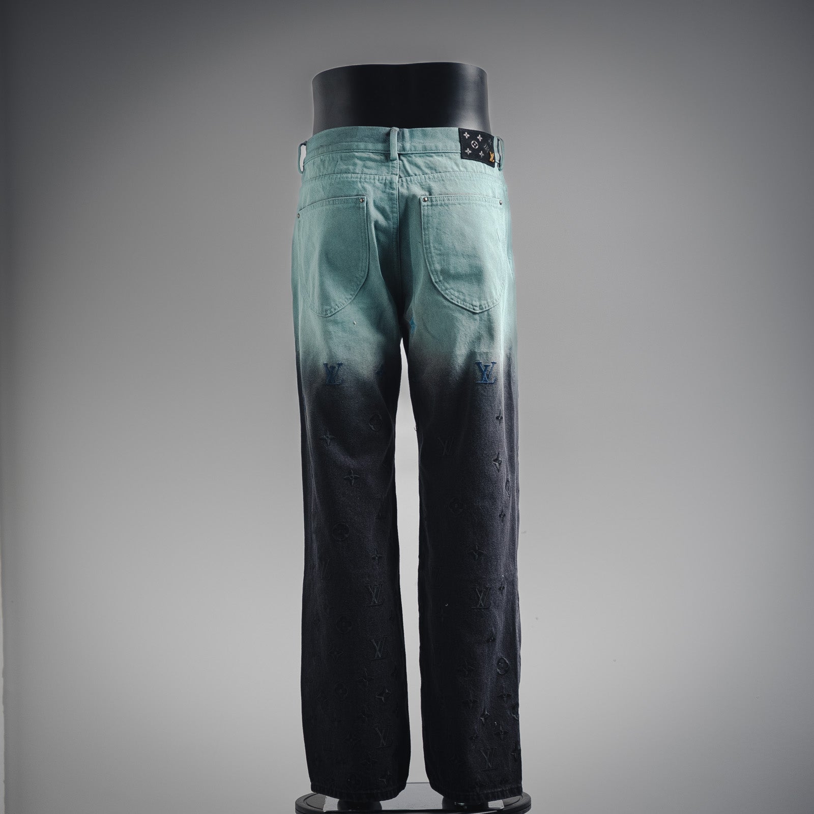 LV Embroidered Denim Pants 'Light Blue'