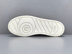 Fend! Match Sneakers FF Jacquard White & Black Suede Fabric Low Tops