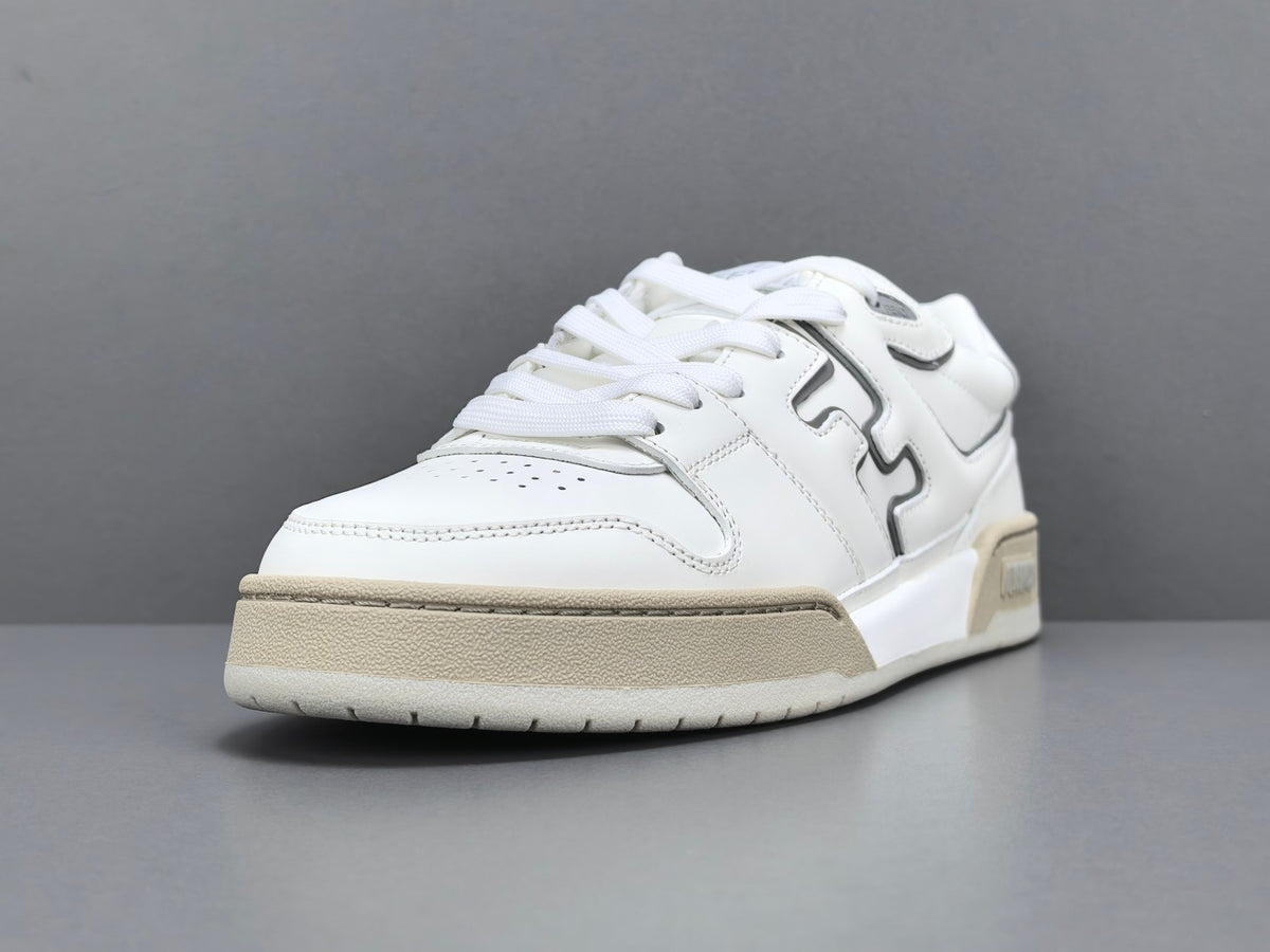 Fend! Match Sneakers FF Jacquard White & Black Suede Fabric Low Tops