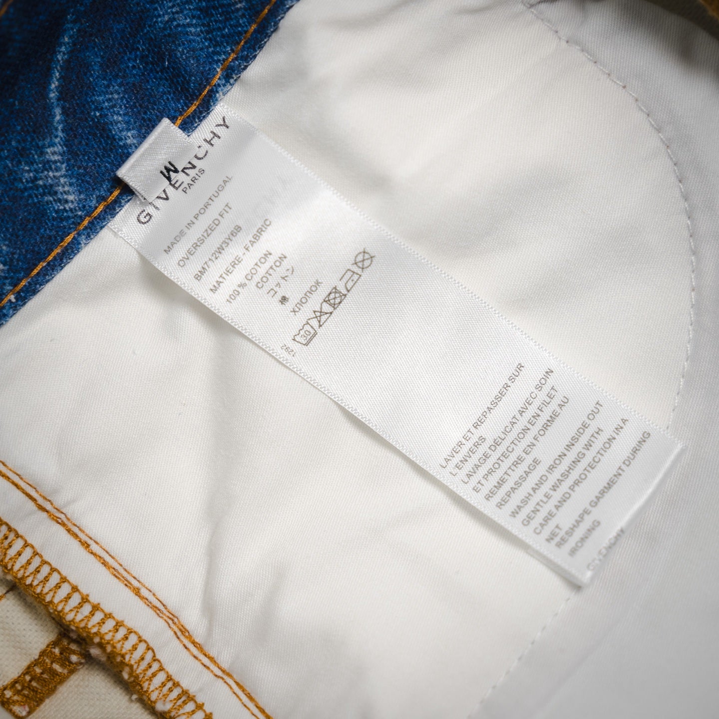 GIVENCH! Blue Distressed Straight-Leg Jeans