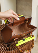 Gucc! Diana Small Tote Bag in Beige brown Leather