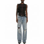 Balencia! Integrated-belt Jeans