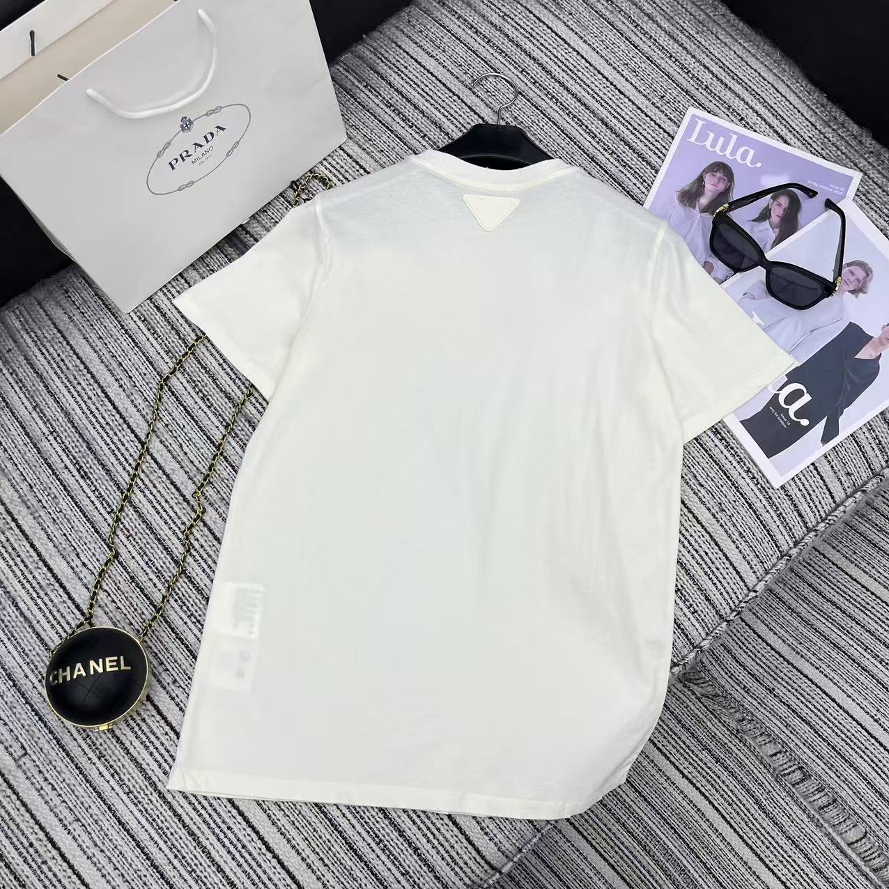 Prad! print short-sleeved round neck T-shirt