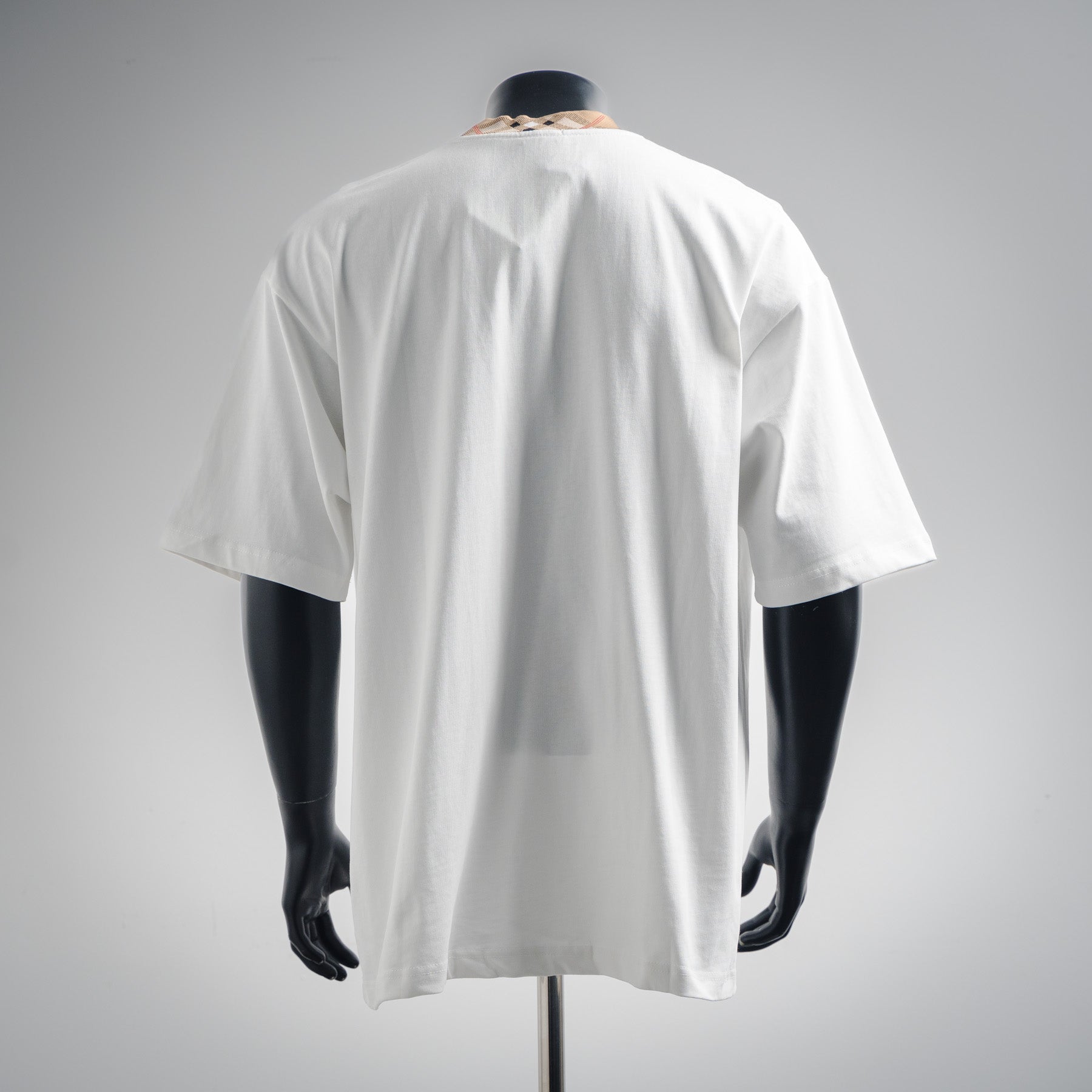 Burberry Check Trim Cotton T-shirt