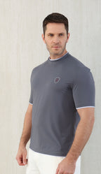 T-shirt ras du cou avec plaque logo Brunello Cucinell!