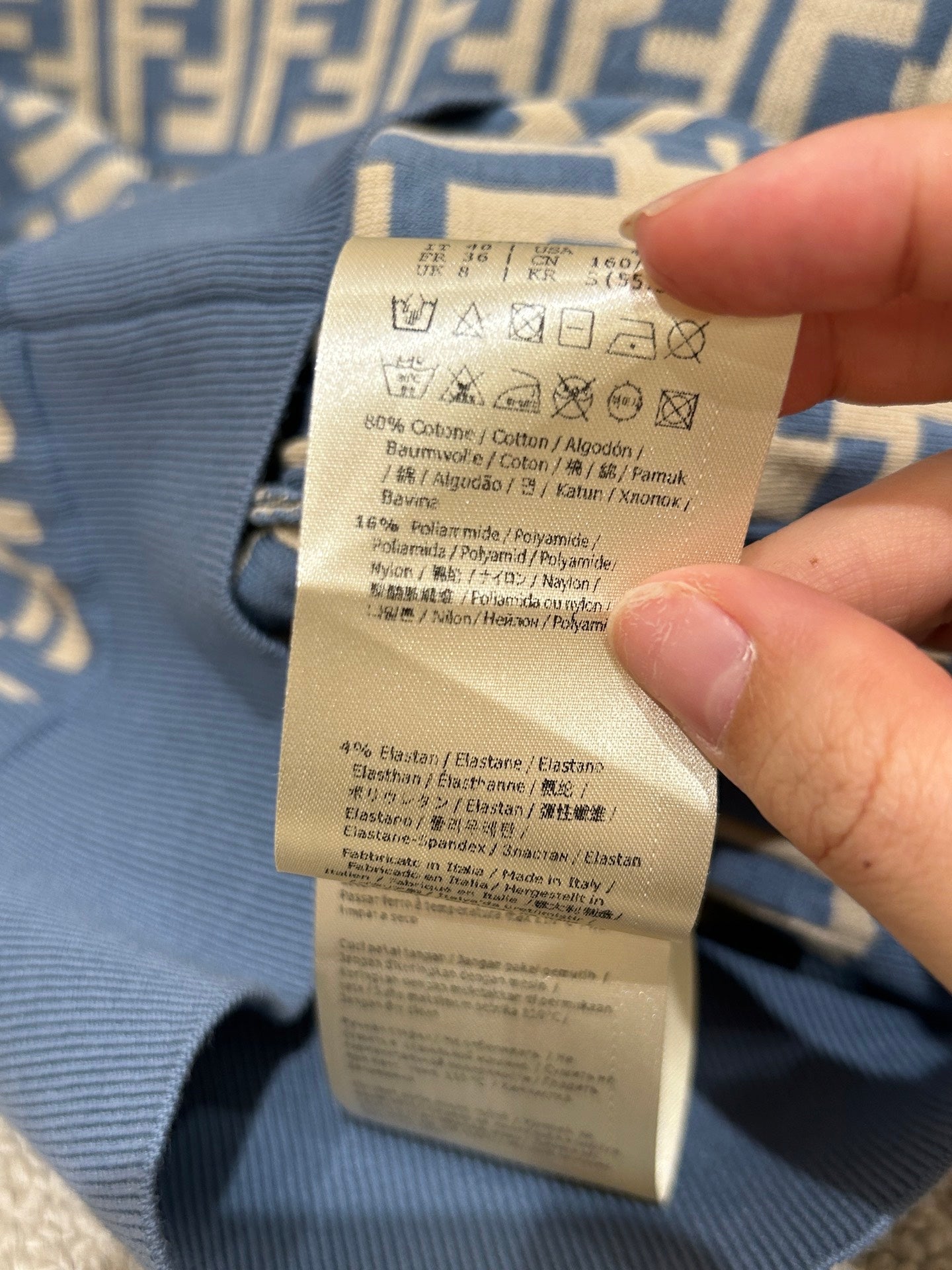 Fendi Blue FF Cotton Dress