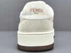 Fend! Match Sneakers FF Jacquard White Suede Fabric Low Tops