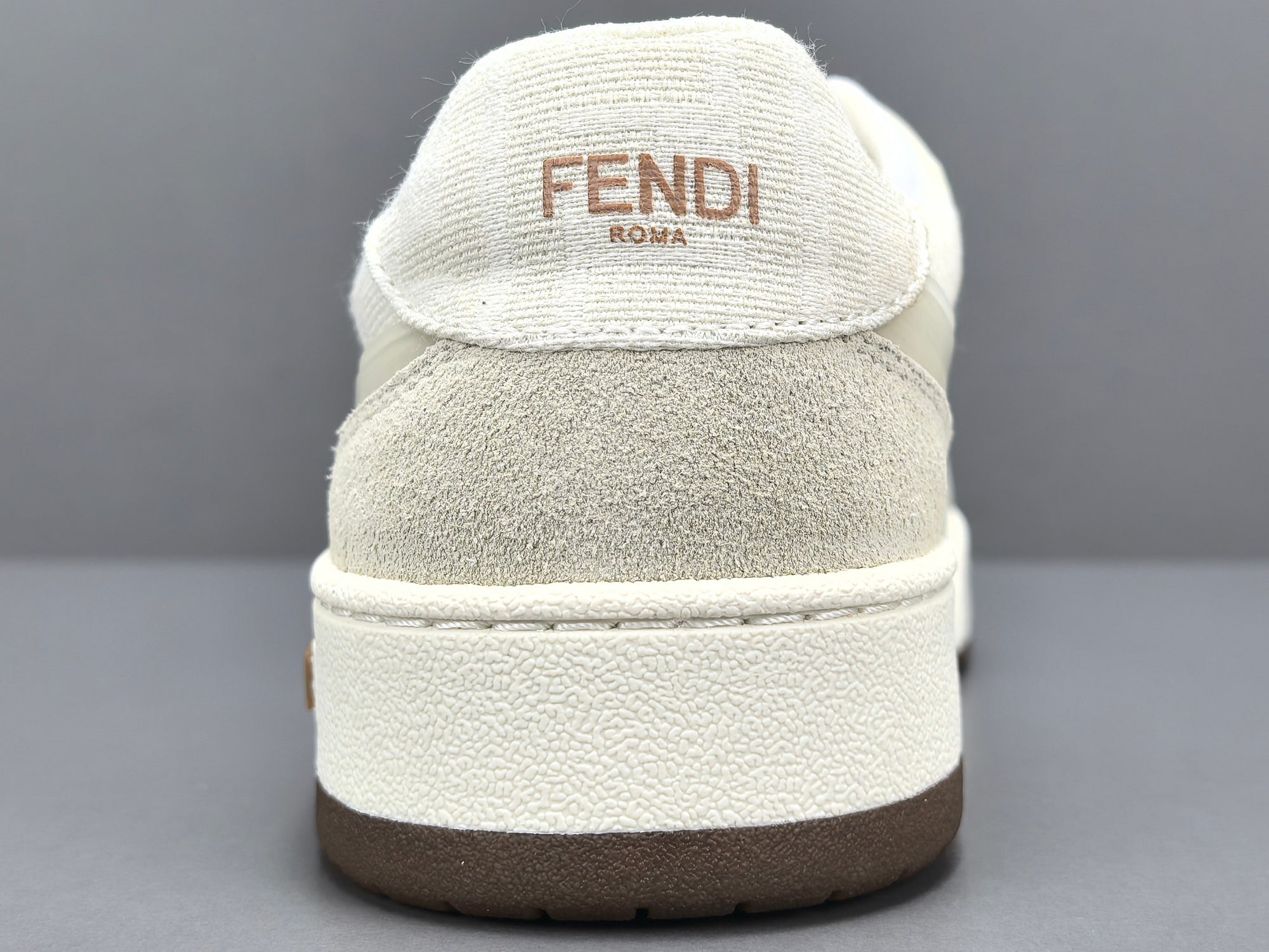 Fend! Match Sneakers FF Jacquard White Suede Fabric Low Tops