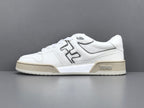 Fend! Match Sneakers FF Jacquard White & Black Suede Fabric Low Tops