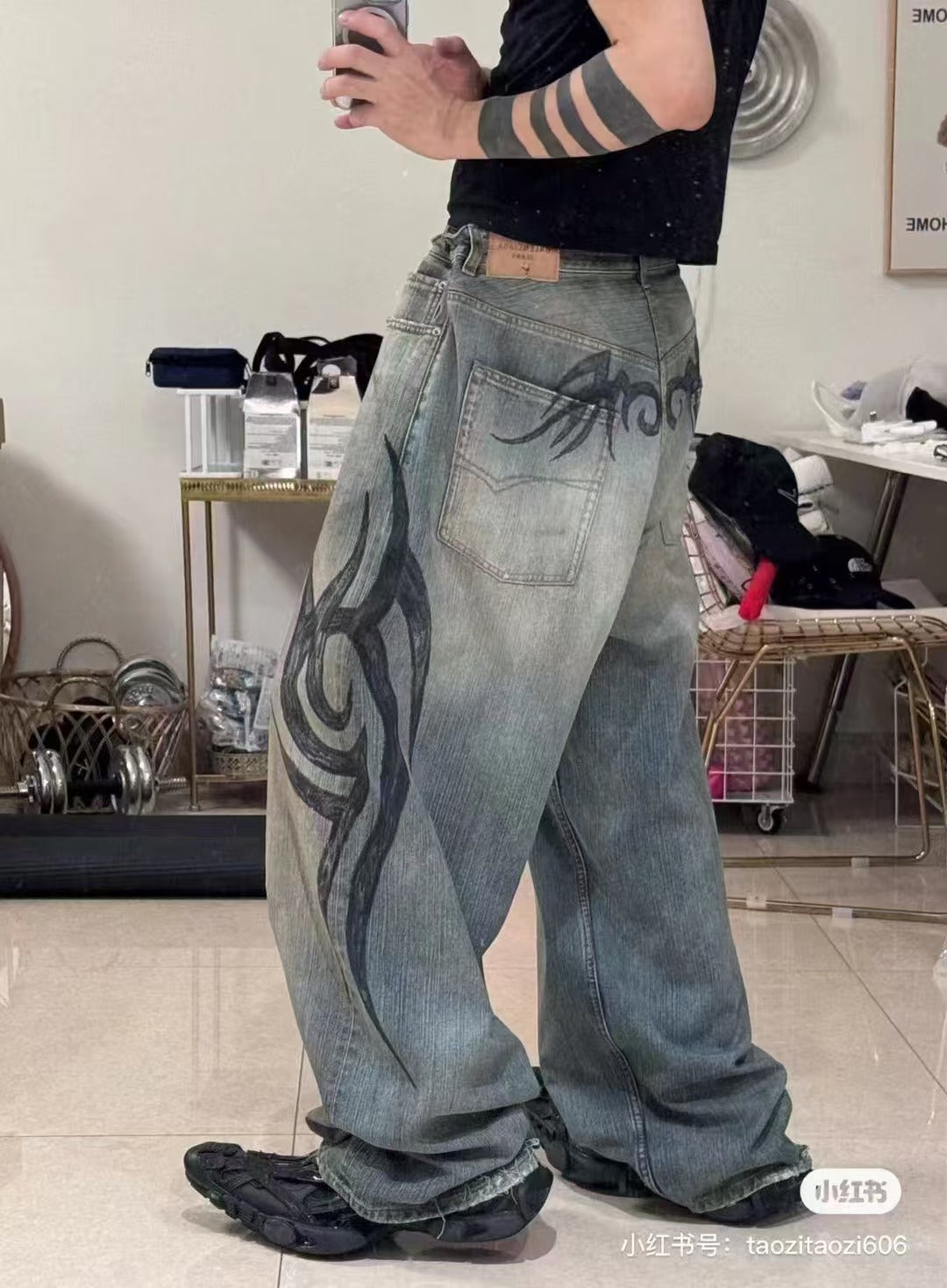 Balenciag! Pull-Down Jeans