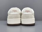 Fend! Match Sneakers FF Jacquard White Suede Fabric Low Tops