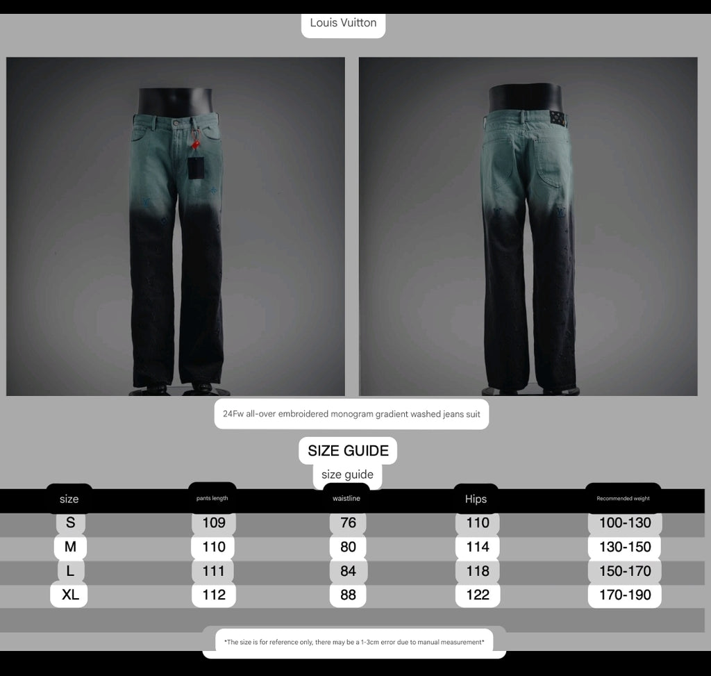 LV Embroidered Denim Pants 'Light Blue'