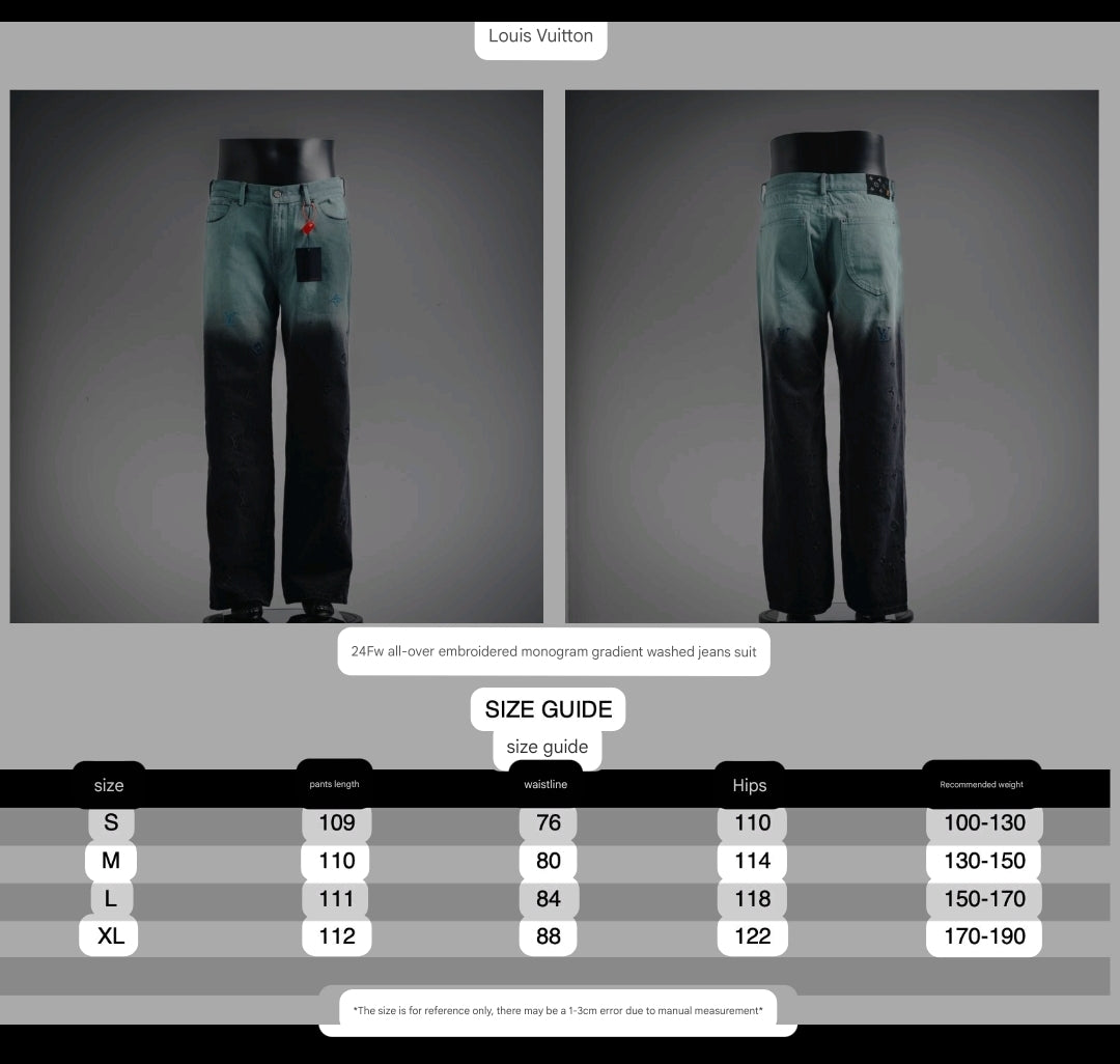 LV Embroidered Denim Pants 'Light Blue'