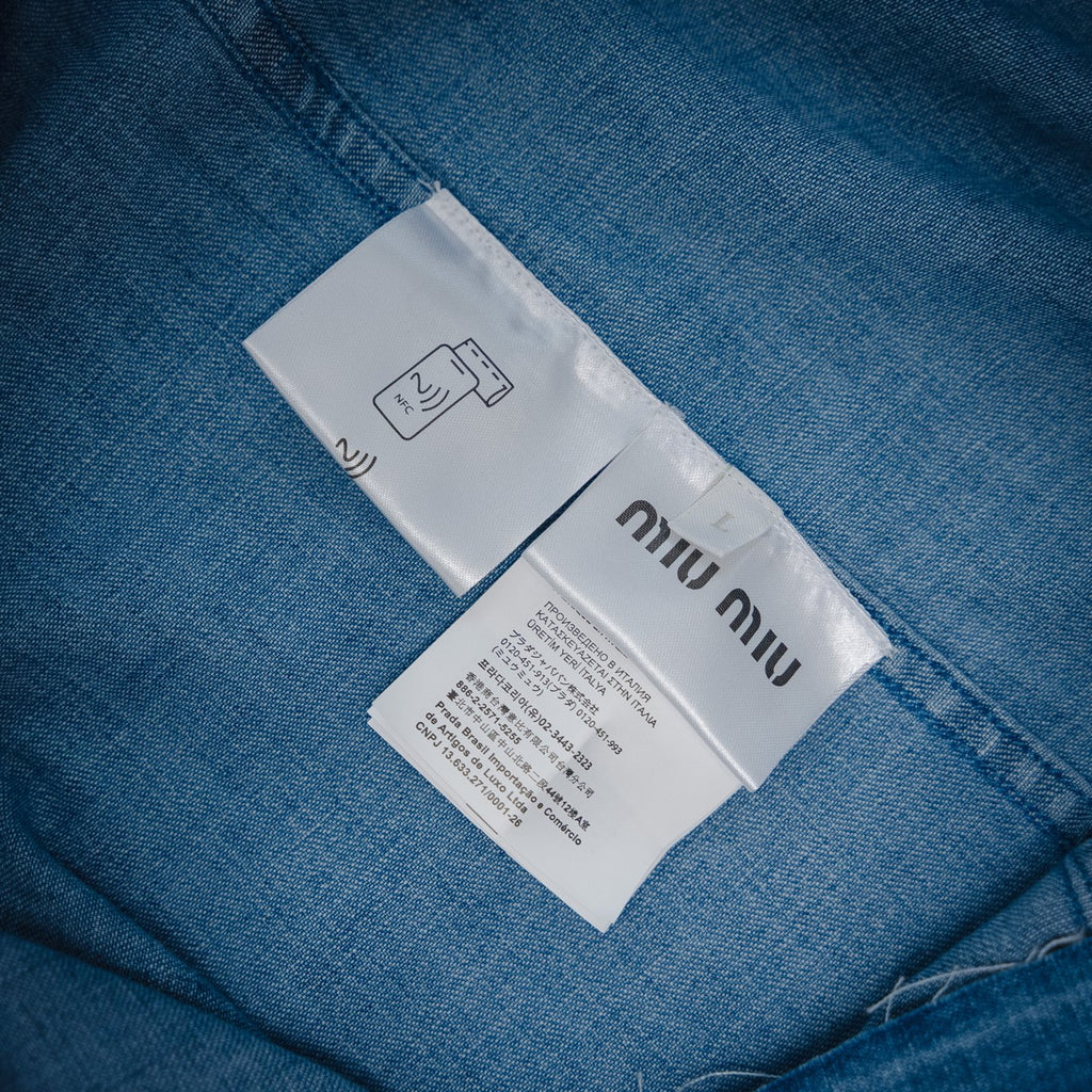 Miu Mi! Blue sleeveless Denim shirt
