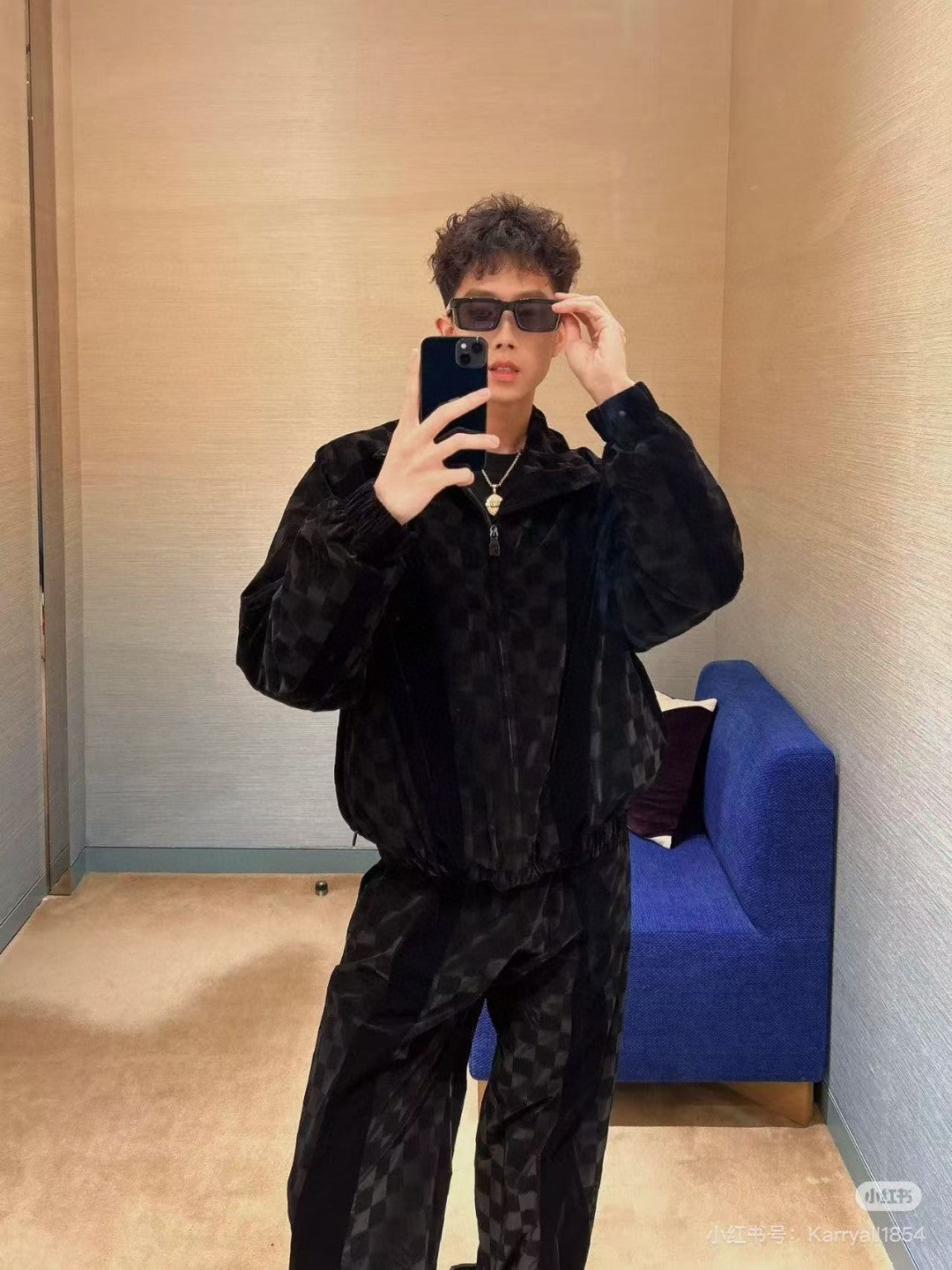 LV Flocked Damier Technical Casual Sweatpants