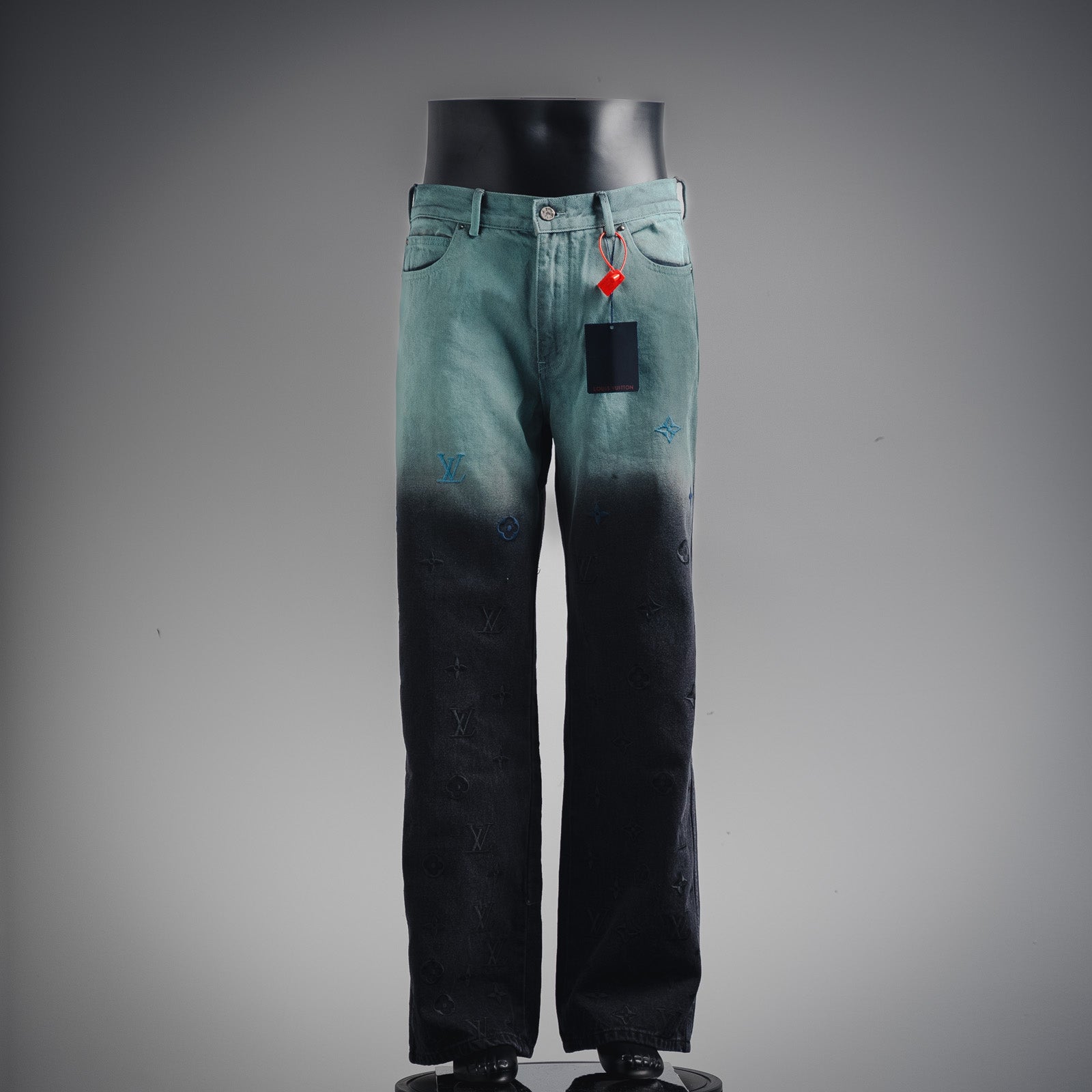 LV Embroidered Denim Pants 'Light Blue'