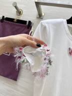 CHNE! vintage series hand-embroidered T-shirt