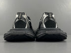 Balenciag! 3XL Mesh Lace-Up Distressed Low-Top Sneakers in Black & Silver
