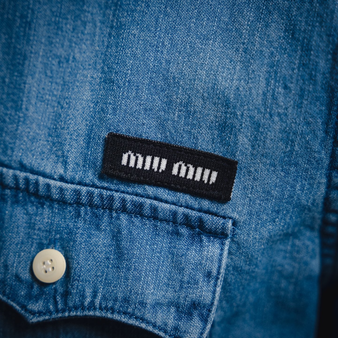 Miu Mi! Blue Denim Shirt