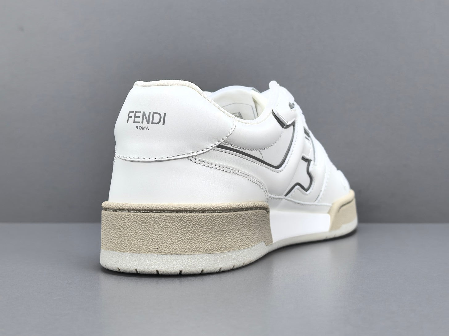 Fend! Match Sneakers FF Jacquard White & Black Suede Fabric Low Tops
