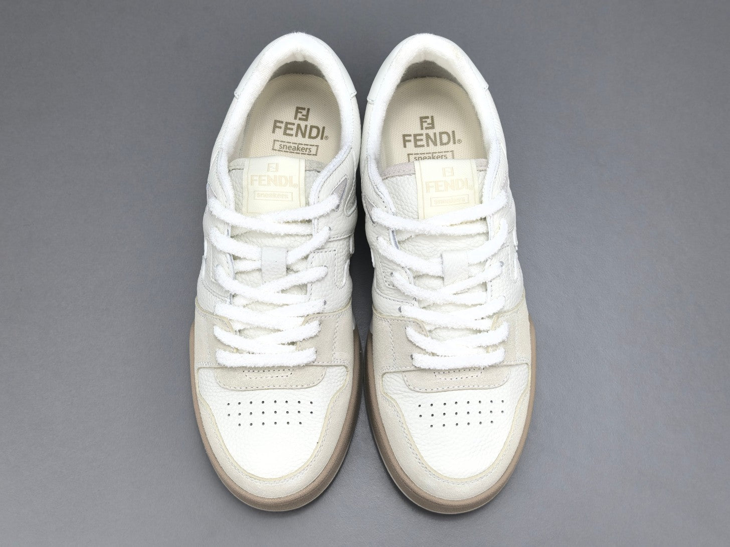 Fend! Match Sneakers White Suede Low Tops