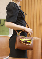 Gucc! Diana Small Tote Bag in Beige brown Leather