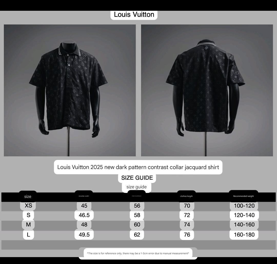 LV Damier Gradient Printed Silk & cotton Polo Short-Sleeved Shirt