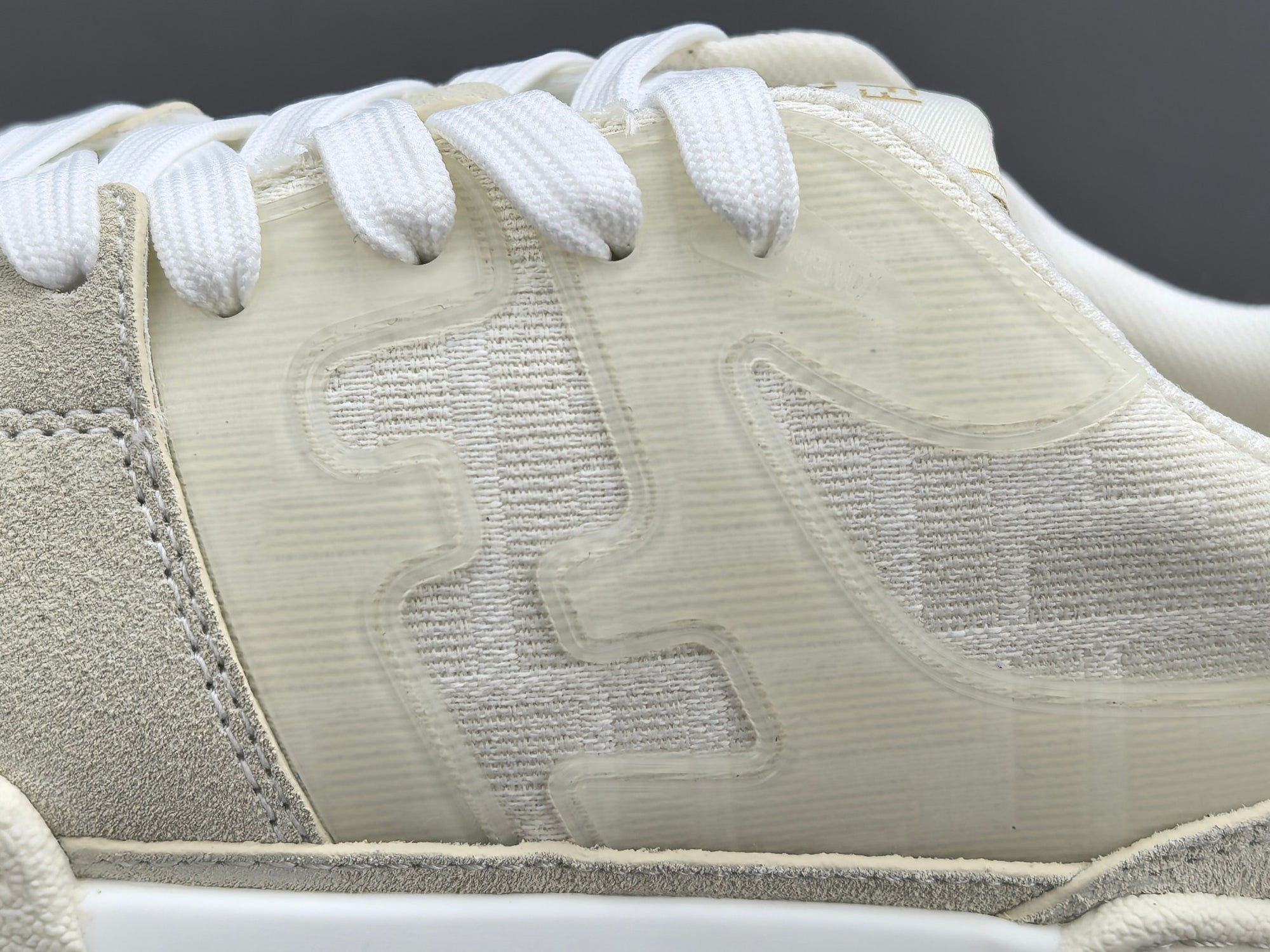 Fend! Match Sneakers FF Jacquard White Suede Fabric Low Tops