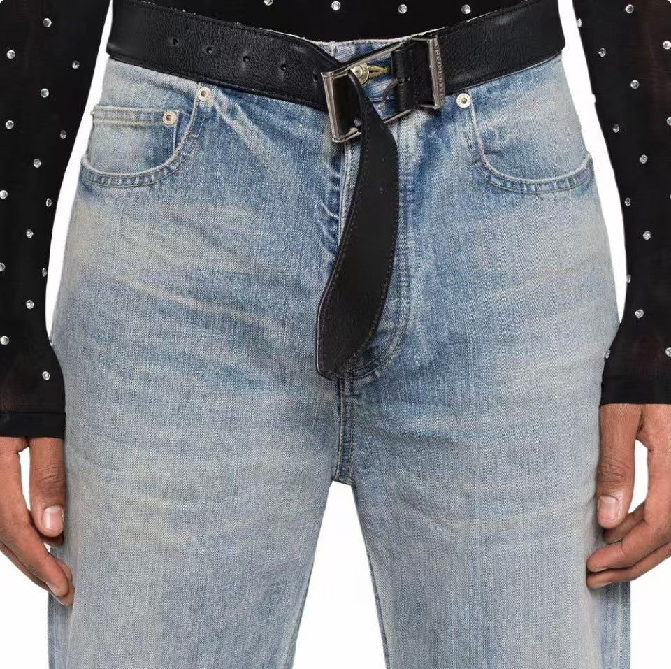 Balencia! Integrated-belt Jeans