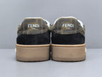 Fend! Match Sneakers Brown FF Jacquard & Black Suede Fabric Low Tops