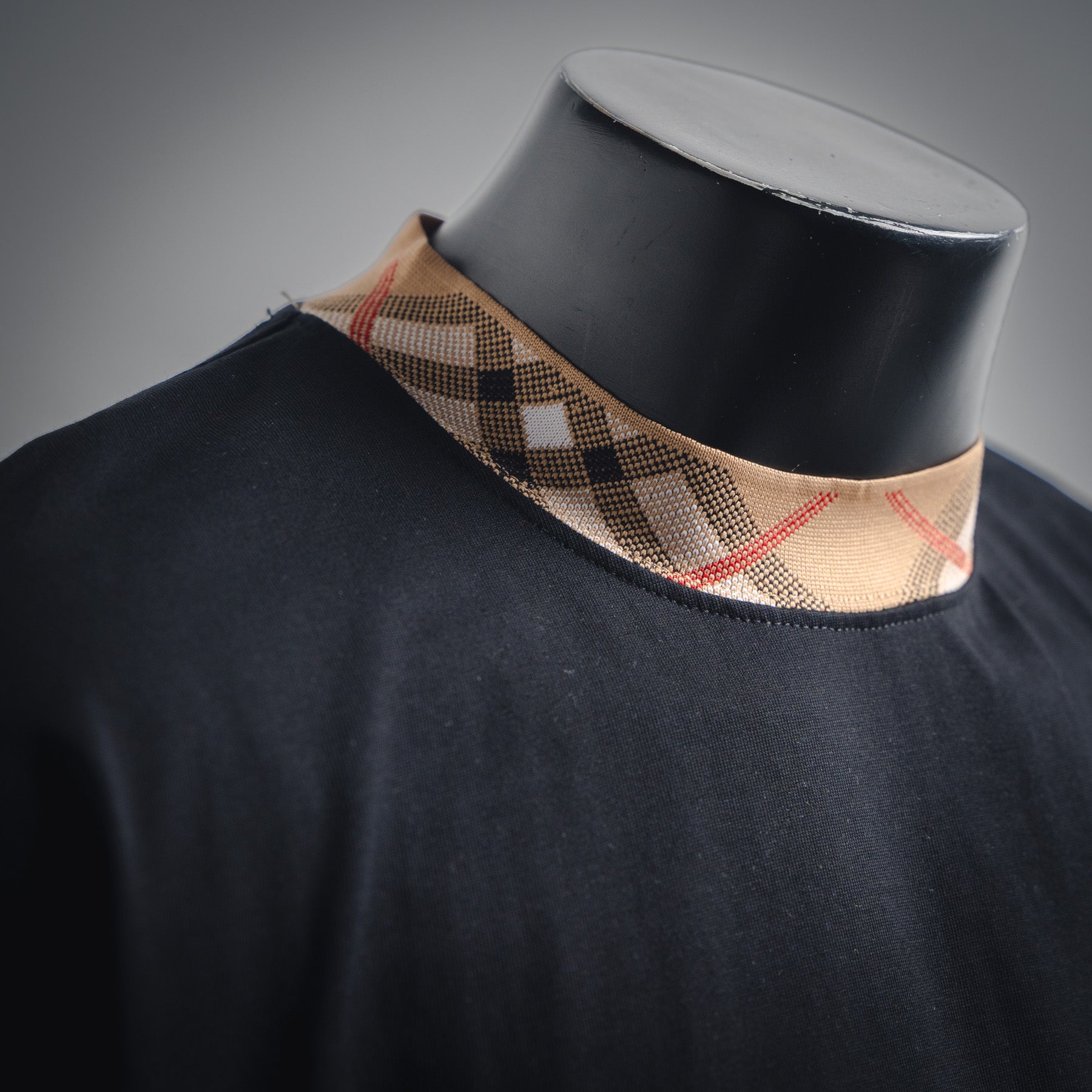 Burberry Check Trim Cotton T-shirt