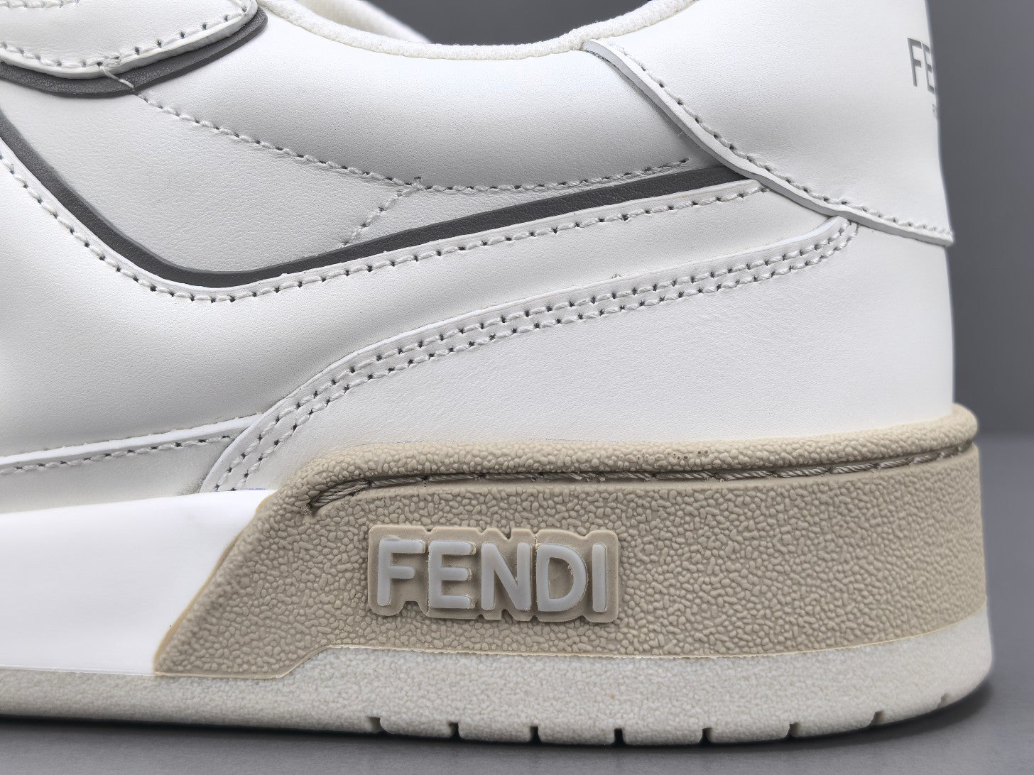 Fend! Match Sneakers FF Jacquard White & Black Suede Fabric Low Tops