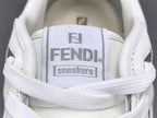 Fend! Match Sneakers FF Jacquard White & Black Suede Fabric Low Tops