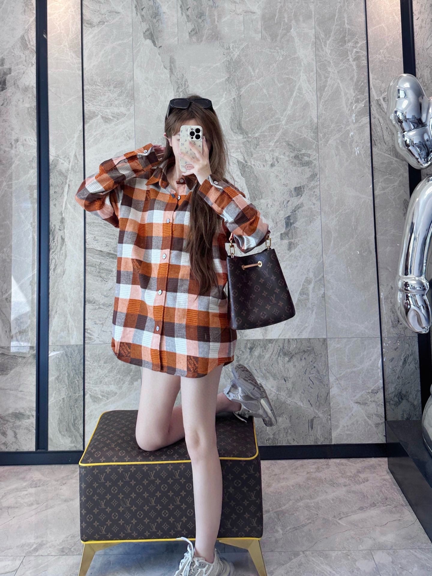 LV Lightweight Cotton Long Sleeve Button Down Shirt