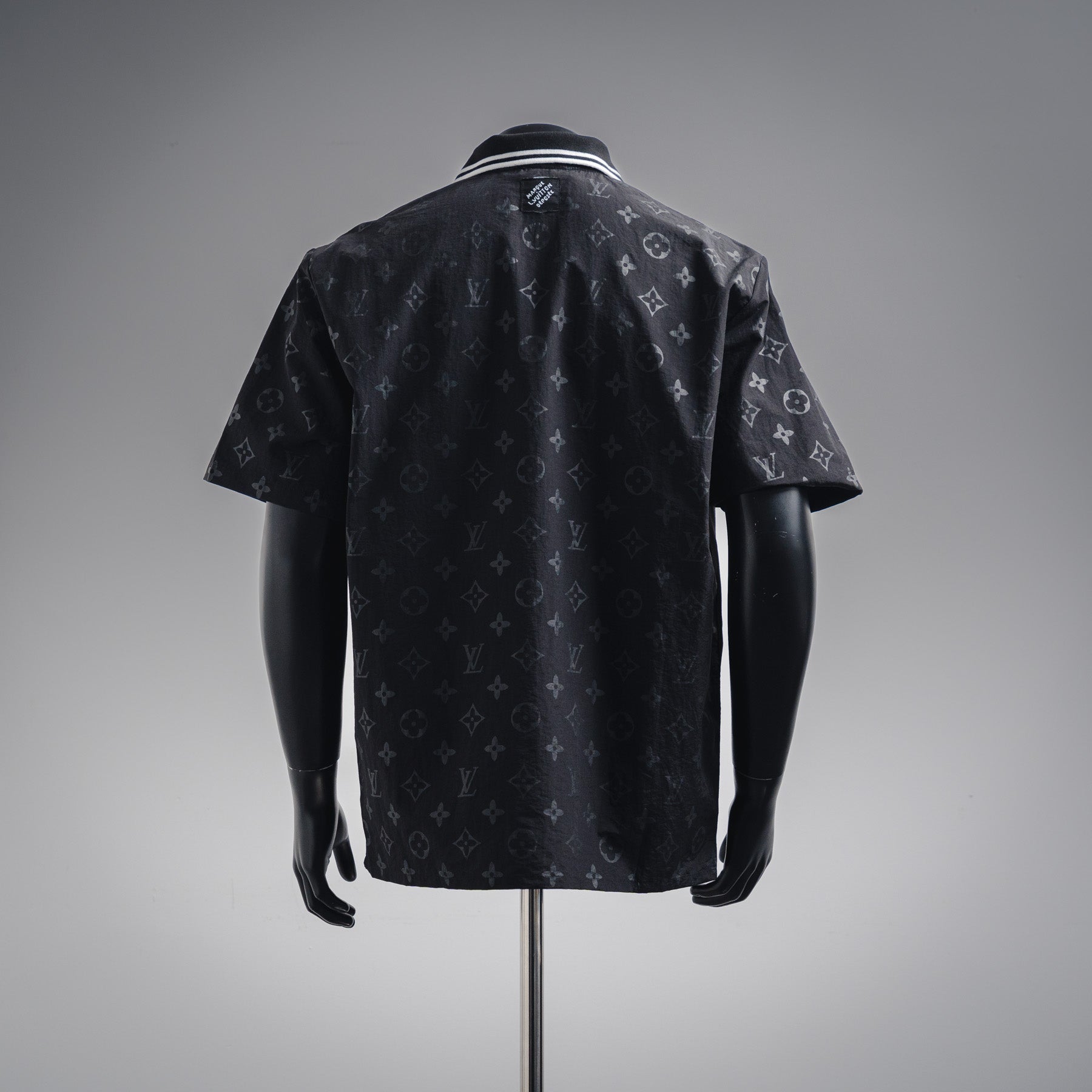 LV Damier Gradient Printed Silk & cotton Polo Short-Sleeved Shirt