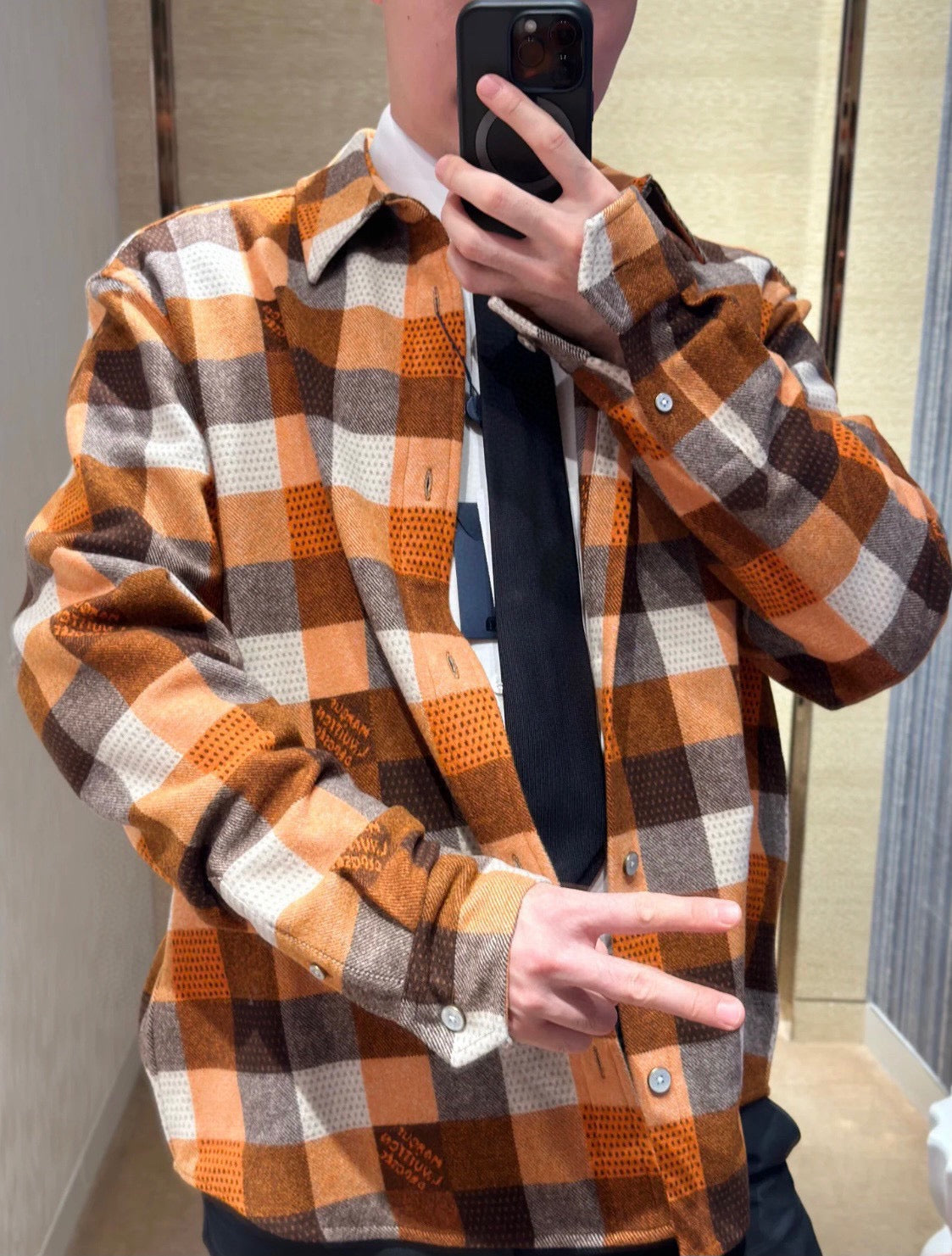 LV Lightweight Cotton Long Sleeve Button Down Shirt